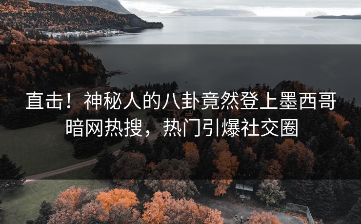 直击！神秘人的八卦竟然登上墨西哥暗网热搜，热门引爆社交圈