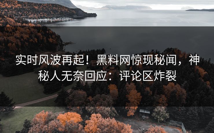 实时风波再起！黑料网惊现秘闻，神秘人无奈回应：评论区炸裂